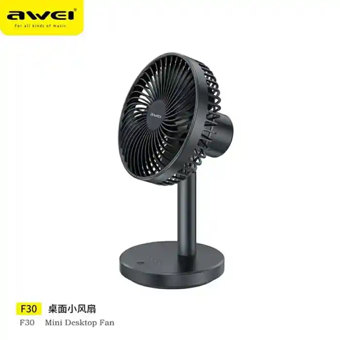 Awei F30 Mini Portable Rechargeable Desk Stand Fan